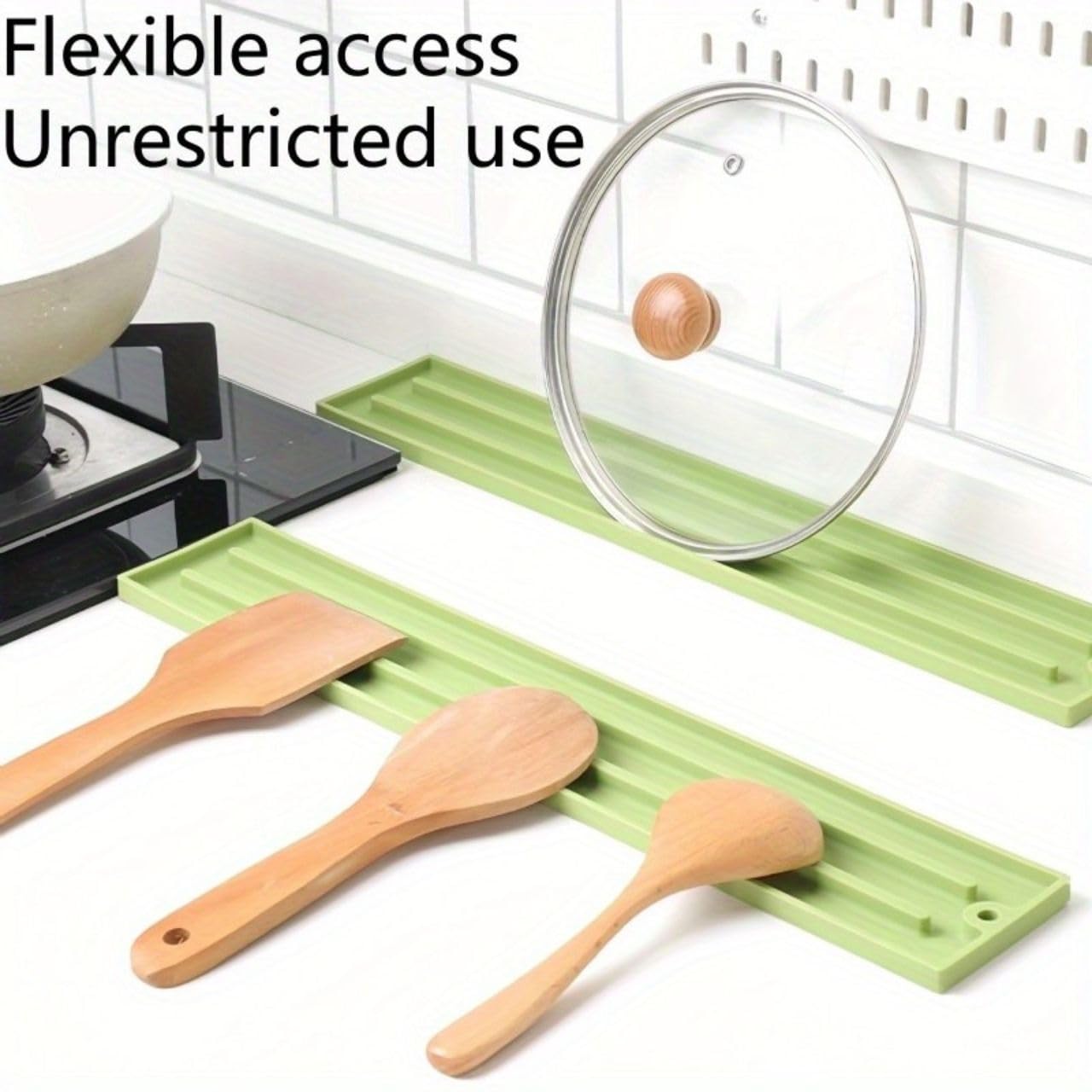 Silicone Dish Drying Mat with Pot Lid & Utensil Holder – Non-Slip