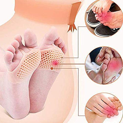 Silicone Gel Forefoot Pads Half Toe Sleeves for Ball of Foot Pain Pro