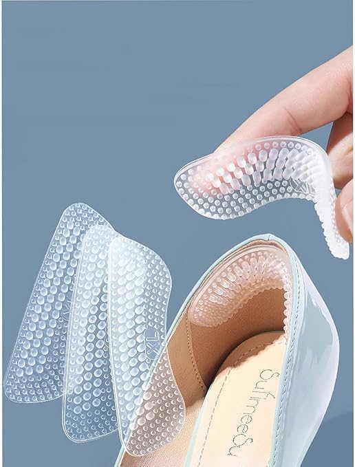 Silicone Heel Pads Self Adhesive Heel Grips for Loose Shoes Comfort Up