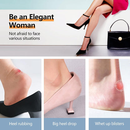 Silicone Heel Pads Self Adhesive Heel Grips for Loose Shoes Comfort Up