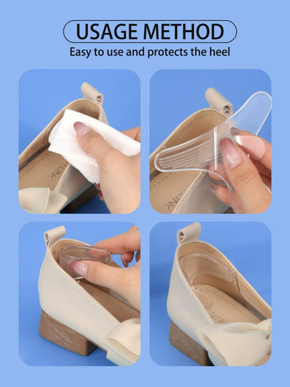 T Shape Silicone Heel Pads Anti Slip Transparent Shoe Size Adjusters