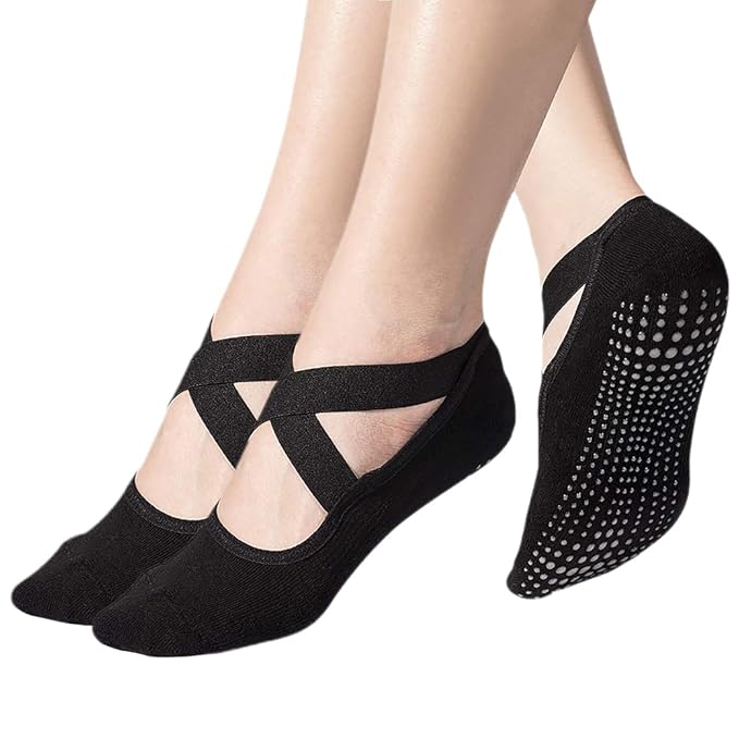 Toes&Feet Women’s Anti-Slip Padded Grip Socks for Yoga Pilates Ballet
