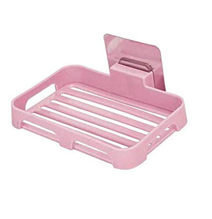Self-Adhesive Wall Mounted Soap Holder | Magic Sticker Bathroom & Kitchen Soap Dish Tray | No-Drill Shower Soap Stand