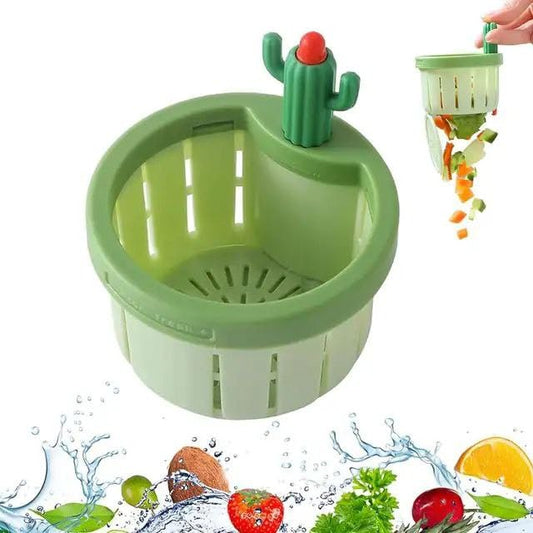 Cactus Kitchen Sink Drain Strainer | Press Dumping Basket for Food Waste | Multi-Functional Sink Filter & Kitchen Waste Collector | Self-Draining Sink Basket