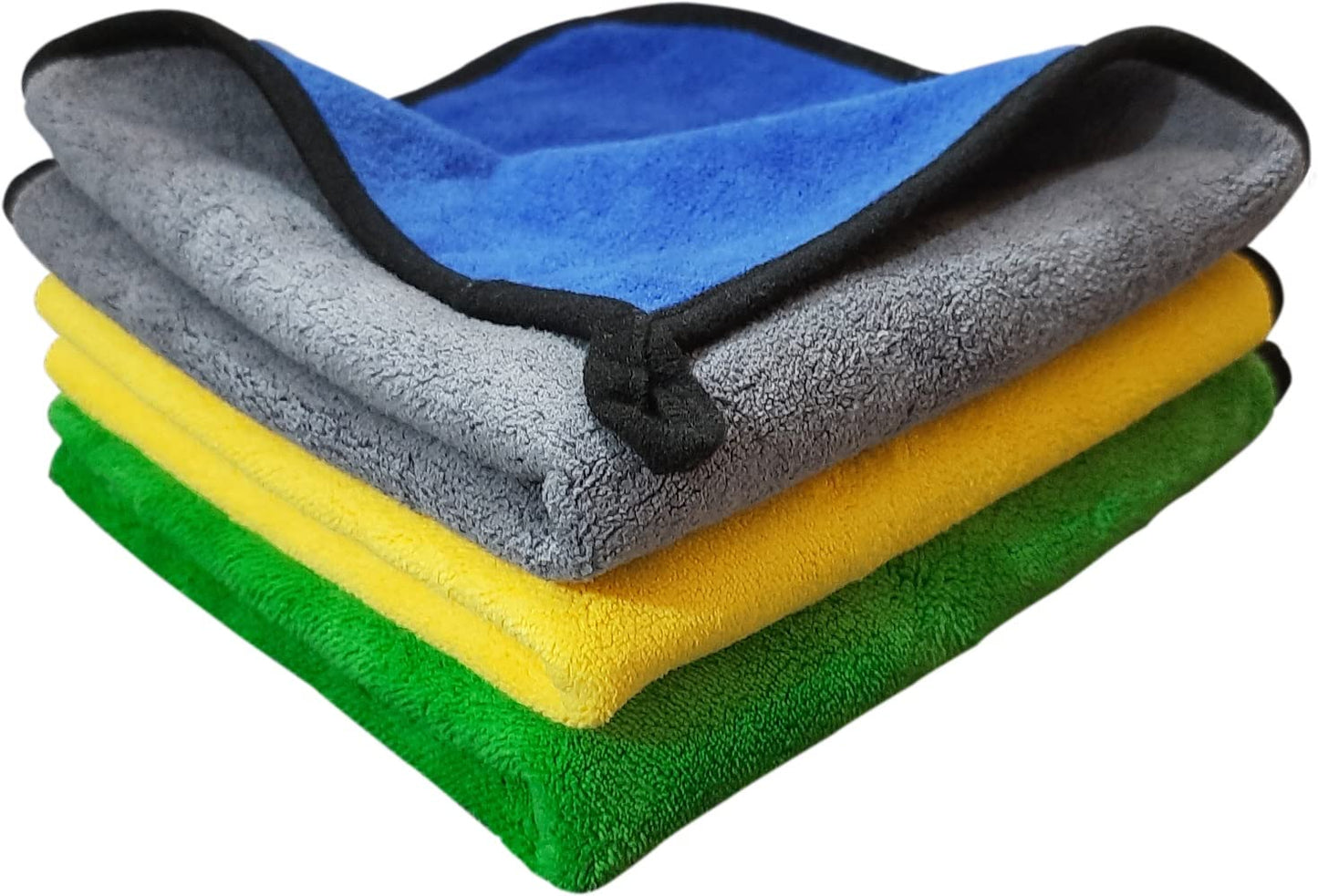 Heavy Microfiber Cloth for Car Cleaning and Detailing, Dual-Sided, Extra-Thick Plush Microfiber Towel, Lint-Free, 40cm x 40cm, Pack of 1 (Multicolor)