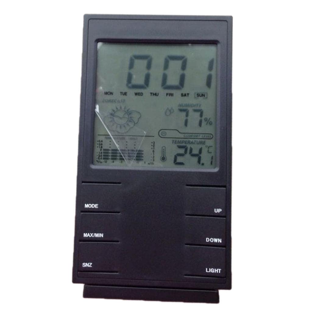 Digital Forecast Alarm Clock with Thermometer & Humidity Meter