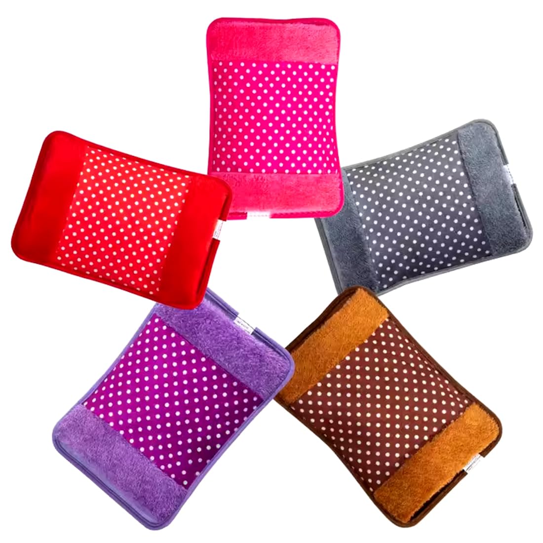 Velvet Electric Hot Water Bag - Quick Heating, Pain Relief, and Comfort Solution Multicolor