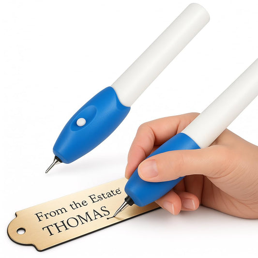 Electric Engraving Pen - Cordless Engraving Machine for Metal, Glass, Wood & Jewellery | DIY Personalization Tool with 2 Nibs - Ideal for Gift Marking, Crafts & Small Businesses Engraveit