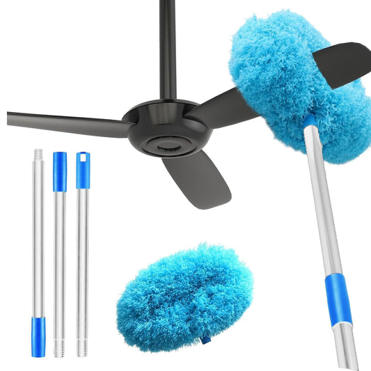 Fan Blade Cleaner Mop - Extendable Microfiber Duster for Ceiling Fans | Flexible, Washable & Reusable Cleaning Tool | Safe for All Fan Types (13-50 Inch Adjustable)