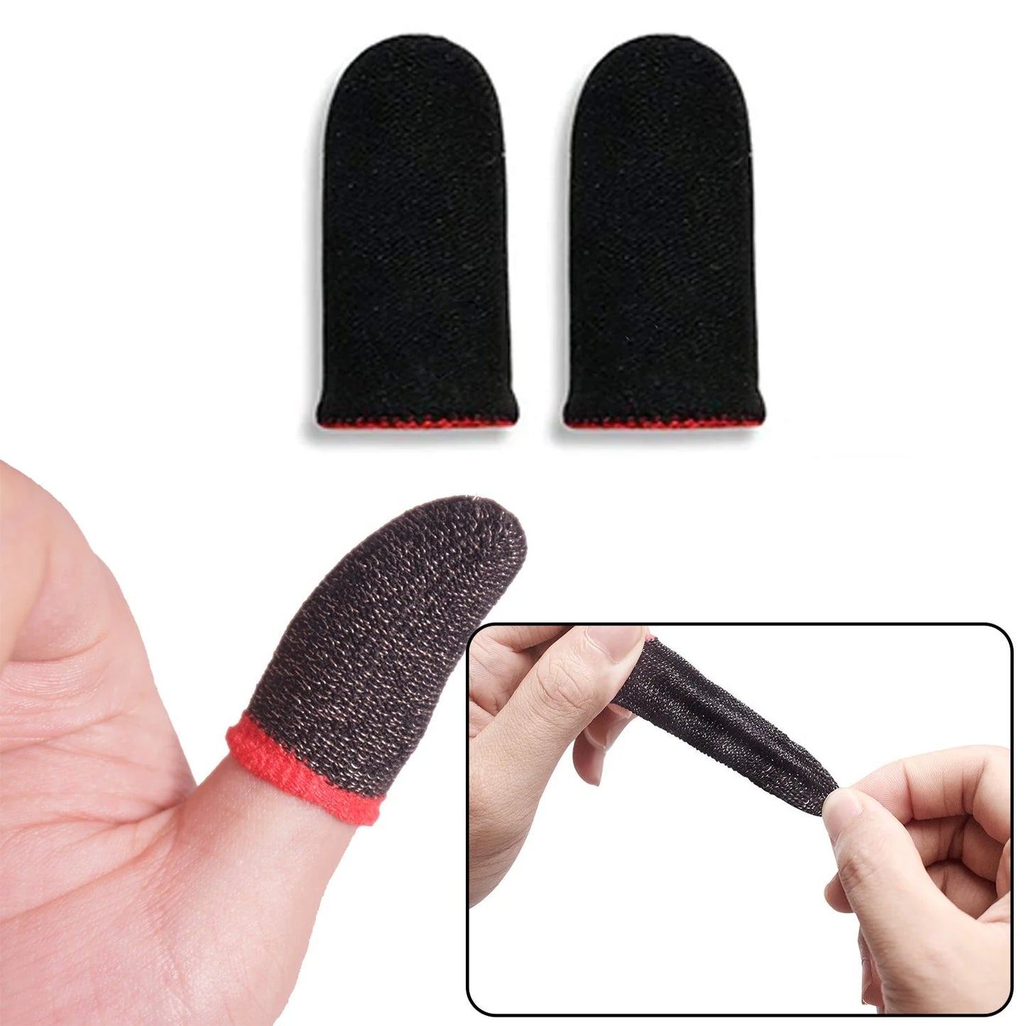 Anti-Slip Gaming Thumb Sleeves - Sweat-Proof, Touch Screen Sensitive (Multi-Color) 1 Pair