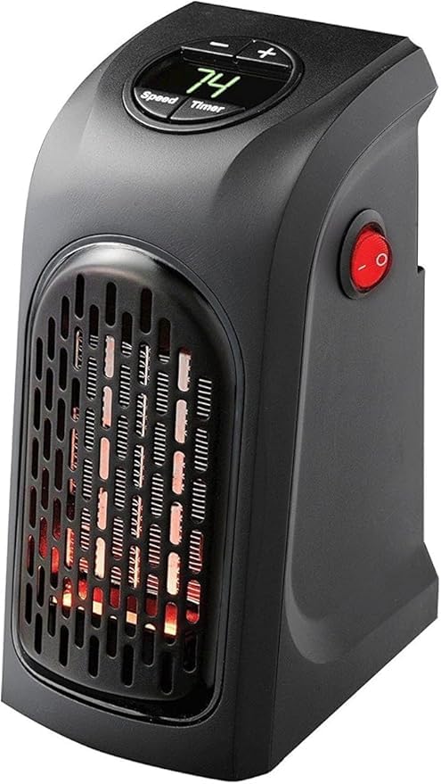 Electric Handy Heater | Portable Wall-Outlet Mini Room Heater for Bedroom, Office, Bathroom & Home Use