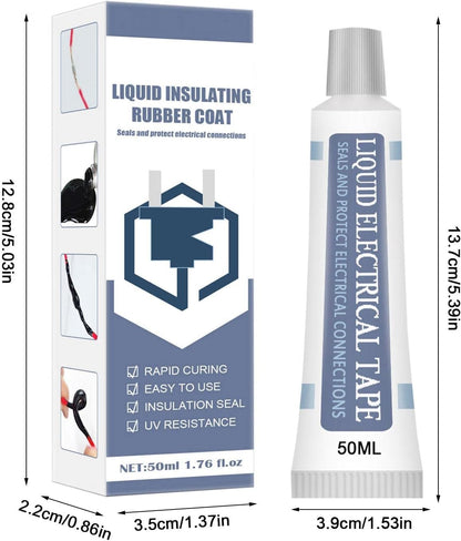 Liquid Insulating Rubber Coat (50ml) - Waterproof Electrical Tape Repair Glue | High Temperature Resistant Wire Joint Sealant for Home Wiring, Motors & Outdoor Cables