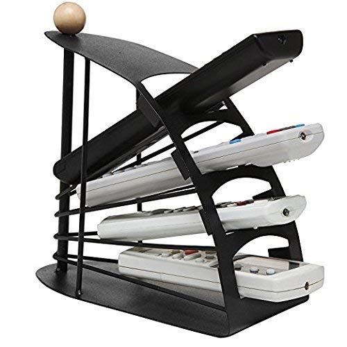 4-Slot Metal Remote Control Holder Stand – TV, AC & Media Remote Organizer Rack for Desk, Tabletop – Space-Saving Caddy