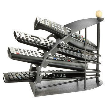4-Slot Metal Remote Control Holder Stand – TV, AC & Media Remote Organizer Rack for Desk, Tabletop – Space-Saving Caddy