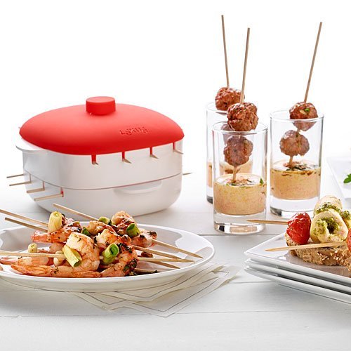 Microwave Kabab Maker | No-Mess Skewers Maker | Healthy Charcoal-Free Kabab Cooker (Platinum Silicone, Dishwasher Safe)