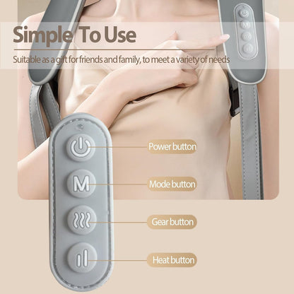 Rechargeable Electric Neck and Shoulder Massager with Heat, 5D Kneading Shiatsu Massage Machine