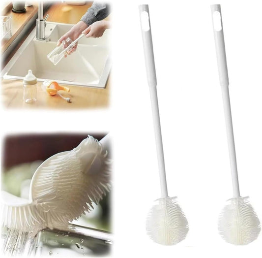 Multifunctional Soft Silicone Bottle Cleaning Brush - Flexible & Long Handle