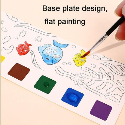 Pocket Watercolor Painting Book for Kids - Travel-Friendly Coloring Kit with Watercolor Paper & Bookmarks - Portable Watercolor Sketchbook (Pack of 1)