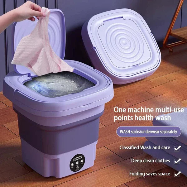 Folding Washing Machine With Dryer For Undergarments And Socks.