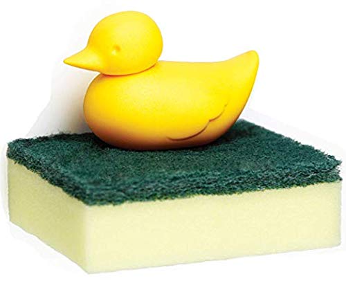 Duck Sponge Holder with Suction Cup Sink Drain Storage Rack Drying Fiber for Kitchen Organization