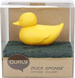 Duck Sponge Holder with Suction Cup Sink Drain Storage Rack Drying Fiber for Kitchen Organization