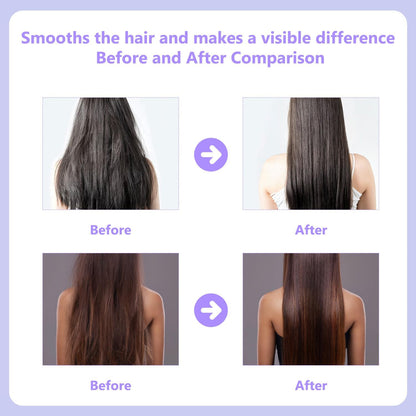 Rechargeable Mini Cordless Hair Straightener Comb | Portable Negative Ion Straightening Brush for Travel | Lightweight Hot Comb for All Hair Types