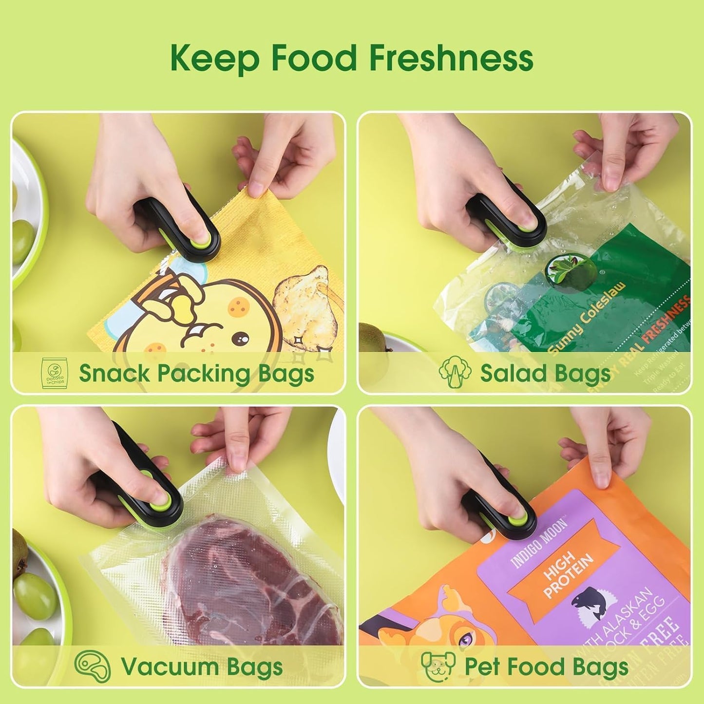 2 in 1 USB Rechargeable Magnetic Heat Sealing & Cutting, Portable Handheld Vacuum Sealer for Food, Snacks, Chips, Fresh Storage, Plastic Bags Sealing Machine