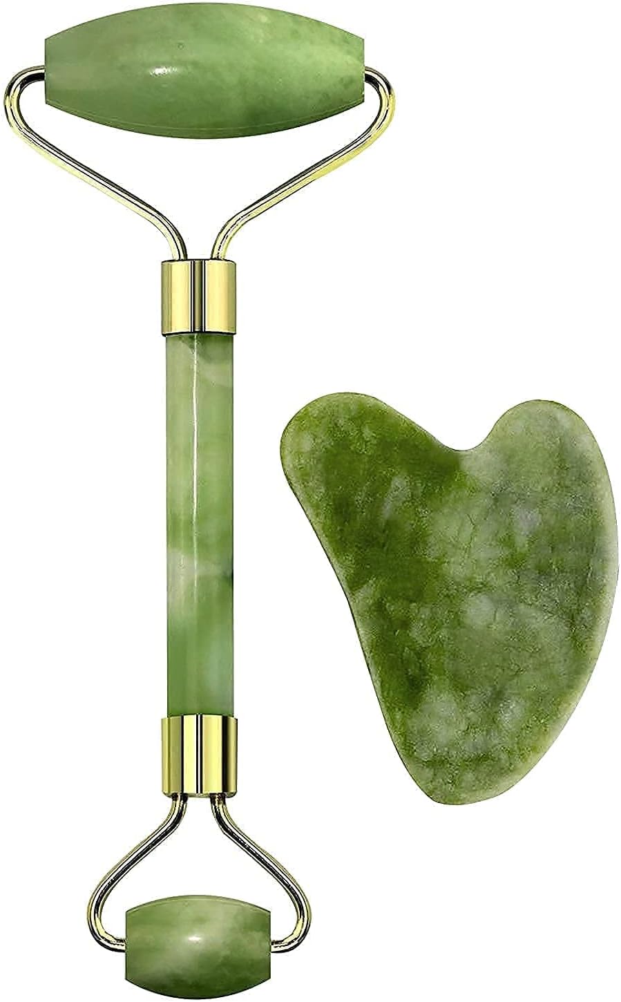 Facial Massager Jade Roller & Gua Sha Tool Natural Himalayan Stone for Face Neck Healing Skin Wrinkles