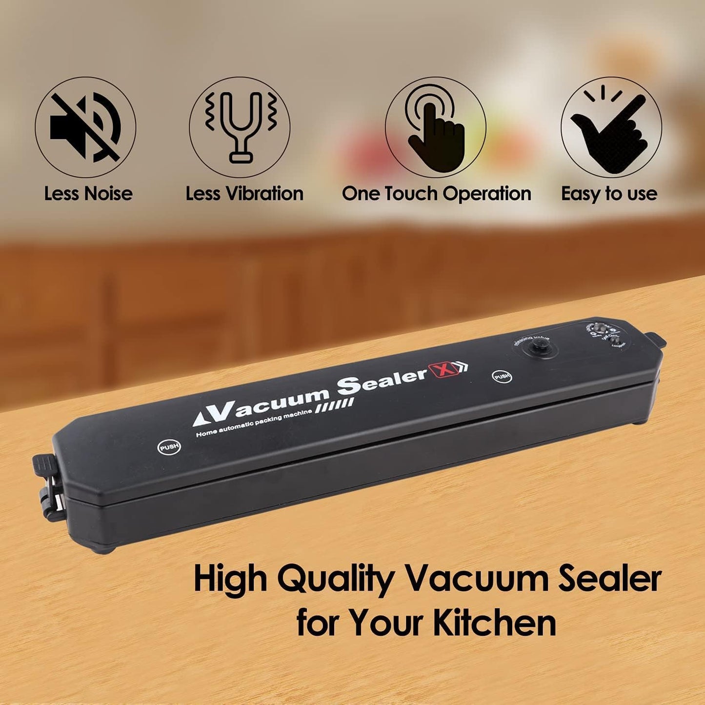 Vacuum Sealer Machine, Automatic Fresh Food-Sealer, Vacuum Packing Machine For Fruits, Meat Preservation With Dry & Moist Sealing Modes With LED (Multi Color)