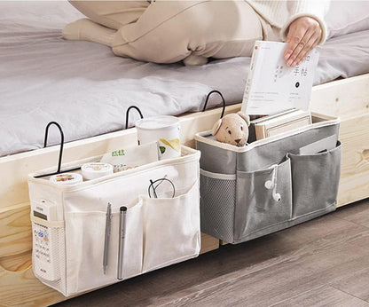 Bedside Caddy Hanging Storage Organizer – Multi-Pocket Sofa Side Holder for Remote, Books, Tablets, Phone & Essentials (Multicolor, Pack of 1)