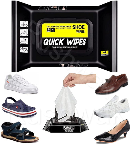 Sneaker & Shoe Cleaning Wipes – 80 Count | Portable Disposable Wipes for Shoes | Removes Dirt, Scuffs & Stains | Safe for White Sneakers, Leather, Canvas, Rubber & More