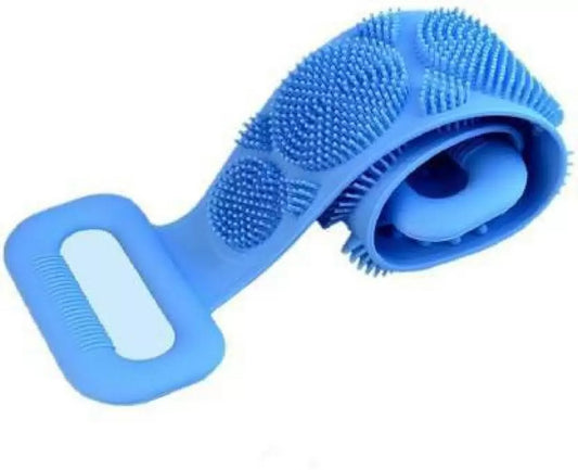 Silicone Bath Body Scrubber Belt | Double-Sided Exfoliating Shower Towel Deep Cleaning & Massage Strap