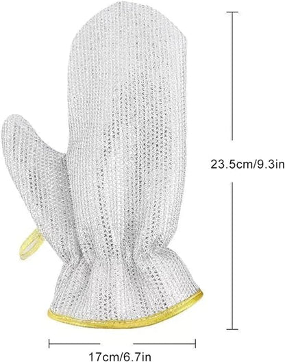 Steel Wire Gloves – Reusable Waterproof Kitchen Cleaning & Dishwashing Gloves, Heat-Resistant Silver Gloves for Home & Car (1 Pair)