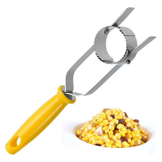 Stainless Steel Corn Slicer Peeler | Cob Cutter & Kernel Remover Tool (Silver)