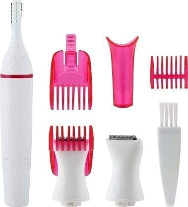 5-in-1 Sweet Touch Trimmer for Women - Painless Eyebrow, Face, Underarm & Bikini Hair Remover | Waterproof Cordless Electric Shaver for Sensitive Skin (Multicolor)