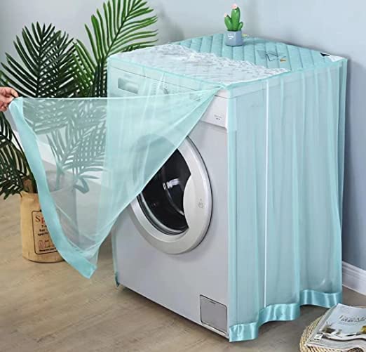 Washing Machine Embroidery Work Cover for Automatic Washing Machines | Waterproof Front Open Washing Machine Cover for All Brands (Blue)