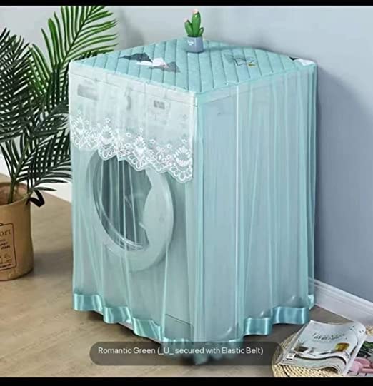 Washing Machine Embroidery Work Cover for Automatic Washing Machines | Waterproof Front Open Washing Machine Cover for All Brands (Blue)