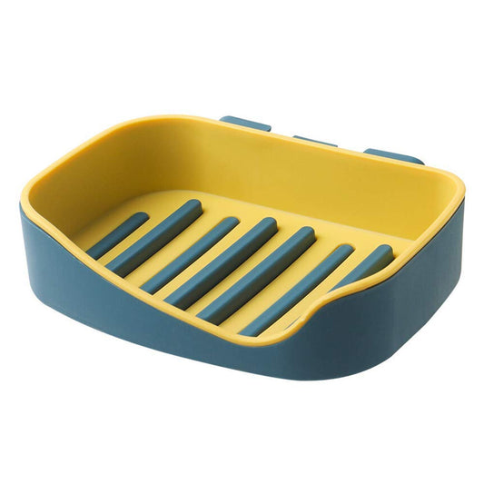 Wave Wall Mounted Self Adhesive Soap Holder | Double Drain Waterproof Soap Dish for Bathroom & Kitchen | No Drilling Required