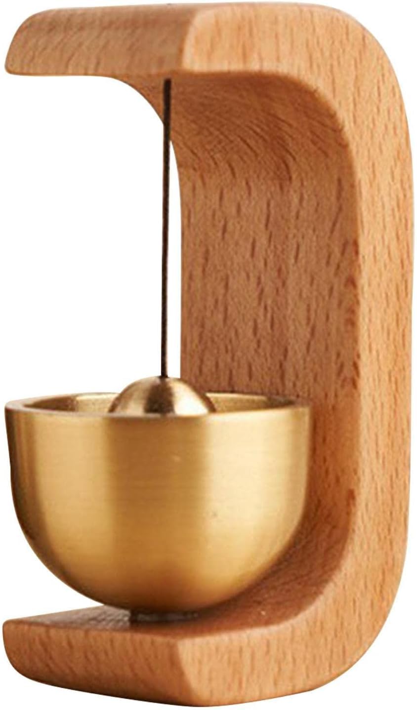 Japanese Style Wooden Door Chime Bell for Shop, Home & Office | Handmade Walnut Entry Bell with Soothing Sound